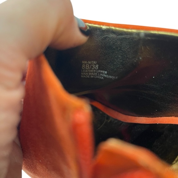 BCBGMaxAzria Red/Orange‎ High-Heeled Peep-Toe Booties - Picture 10 of 10